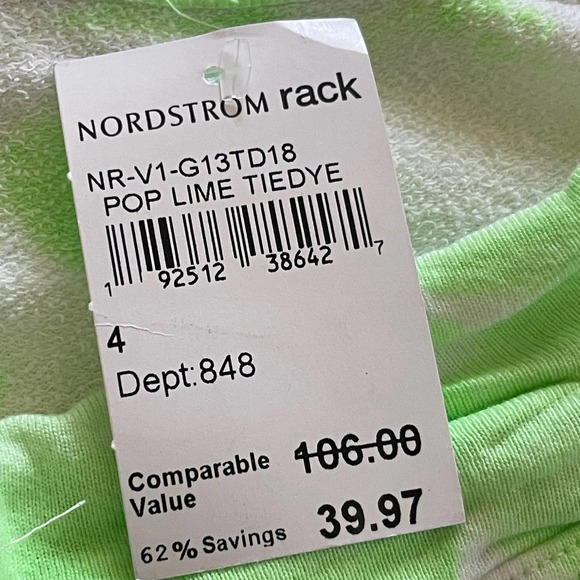 Sundry Shorts Womens Size 4 Lime White Pull On Drawstring Sweat - Picture 6 of 9